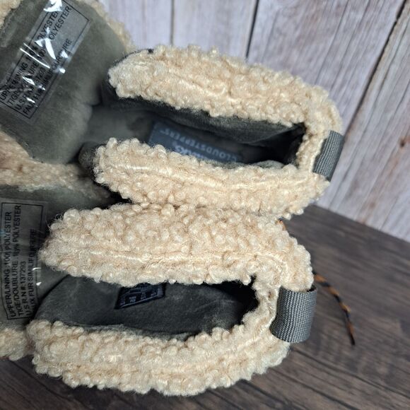 Clarks Breeze Glacier Faux Shearling Ankle Boots Women's Sz 5.5 M Dark Olive - Picture 7 of 9